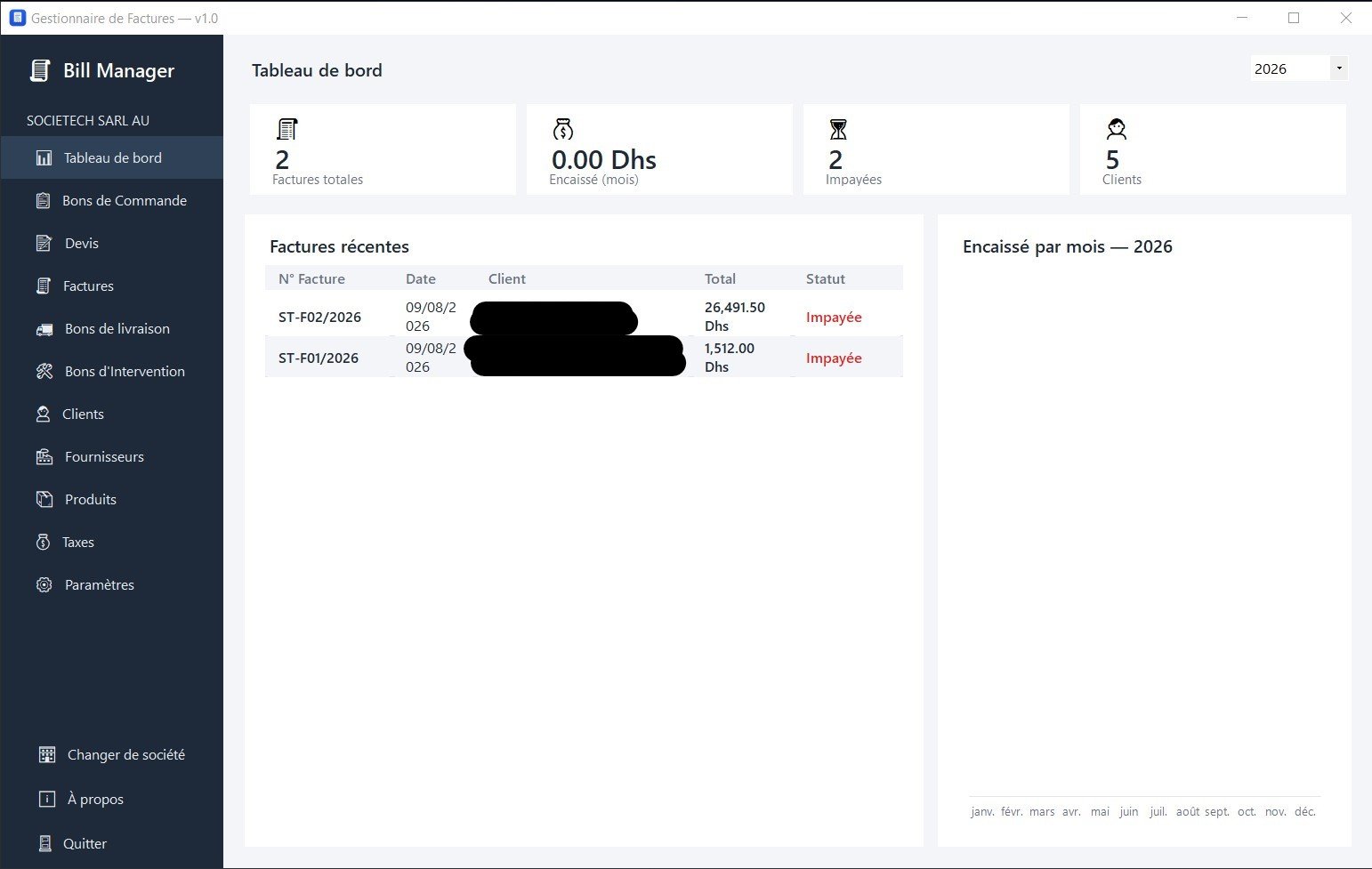 Bill Manager - Vue 1